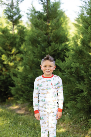 Moo-y Christmas Organic Cotton Christmas Kids Pajamas by Nola Tawk, Southern food gift detail photo 4