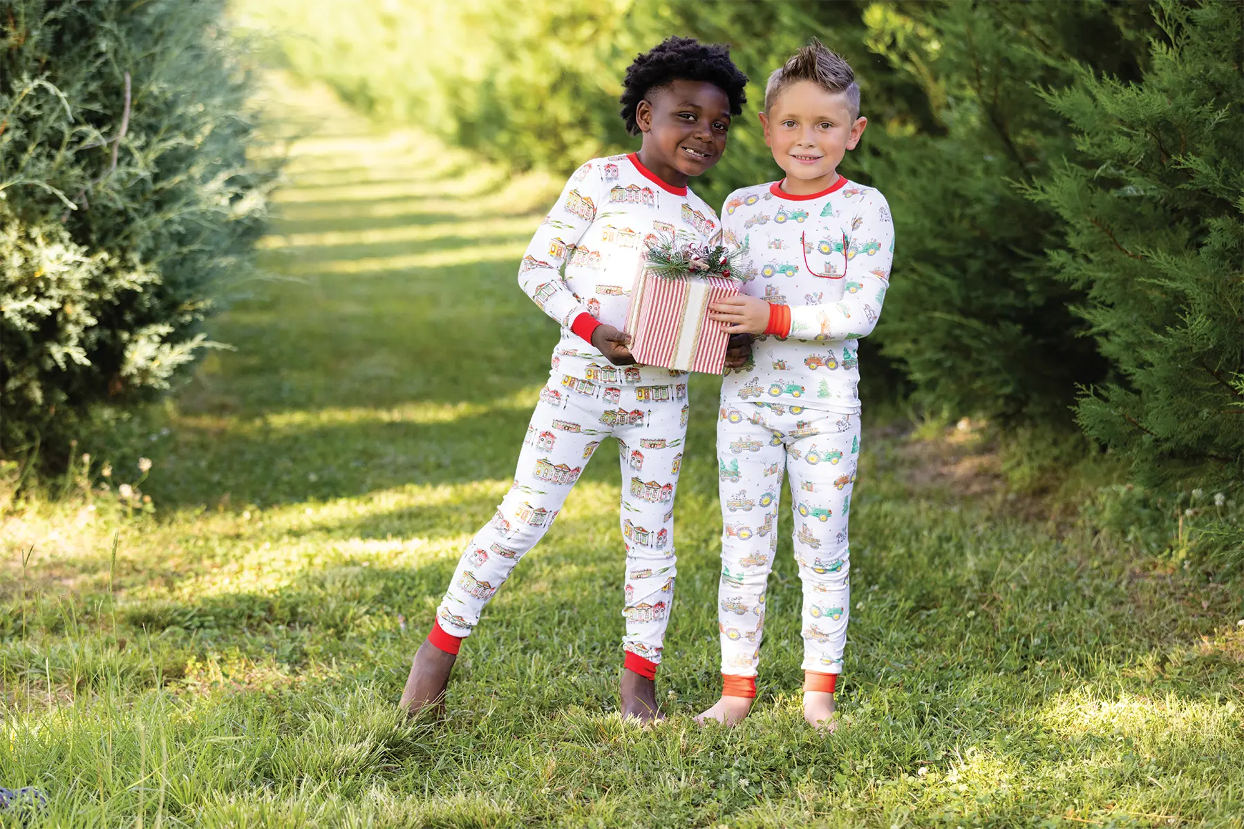 Moo-y Christmas Organic Cotton Christmas Kids Pajamas by Nola Tawk, Southern food gift detail photo 5