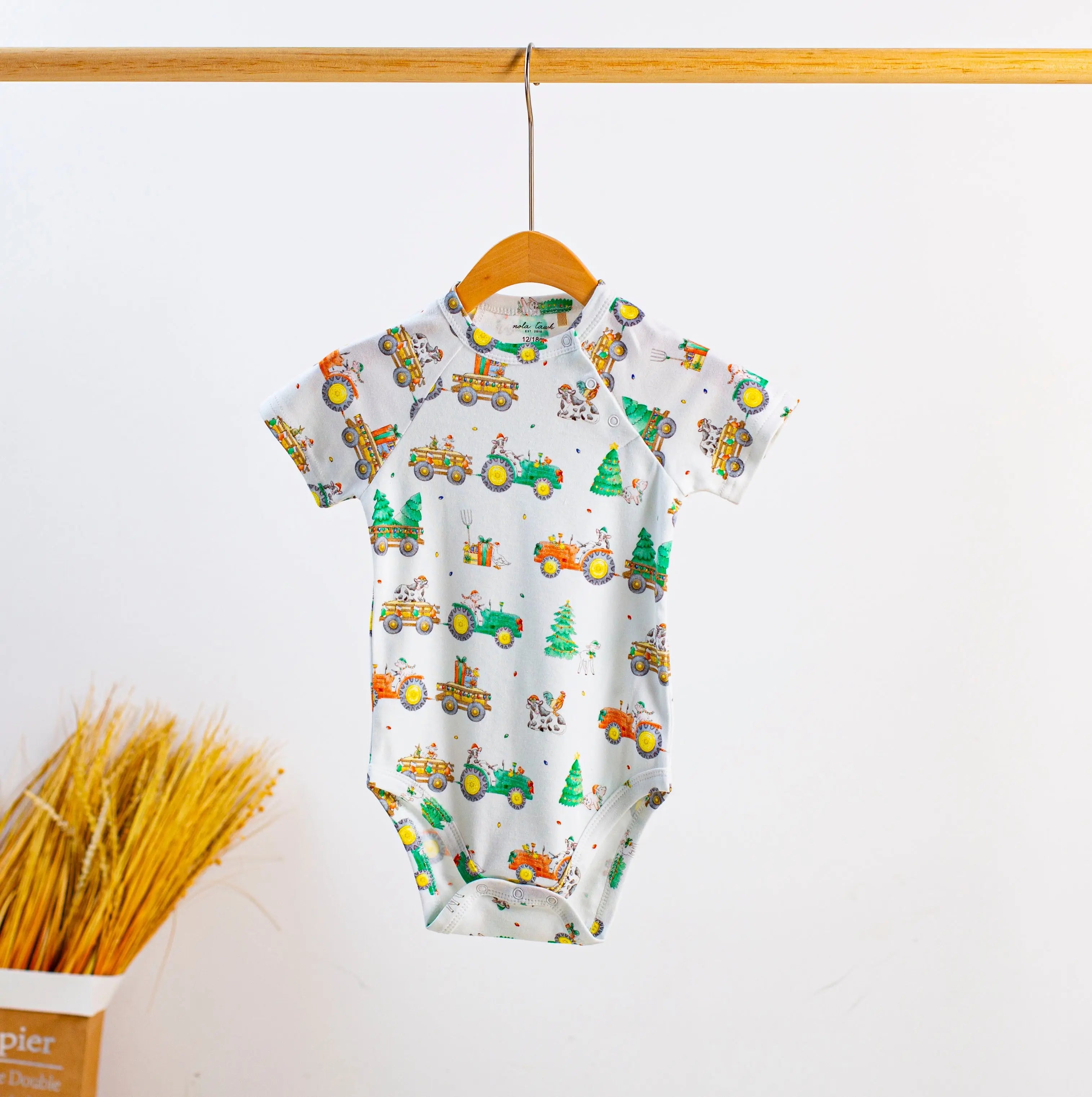 Moo-y Christmas Organic Cotton Christmas Onesie by Nola Tawk, Southern lifestyle apparel main product photo