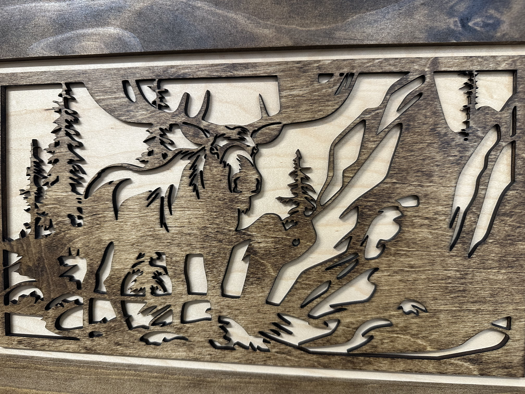 Moose in the Woods Gun Concealment Furniture - Handcrafted Hidden Gun Storage Wall Decor - Hidden Gun Shelf with Magnetic Lock for Quick Access by Bellewood Designs, Southern