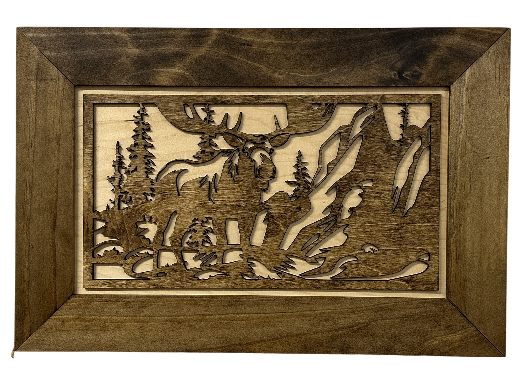 Moose in the Woods Gun Concealment Furniture - Handcrafted Hidden Gun Storage Wall Decor - Hidden Gun Shelf with Magnetic Lock for Quick Access by Bellewood Designs, Southern