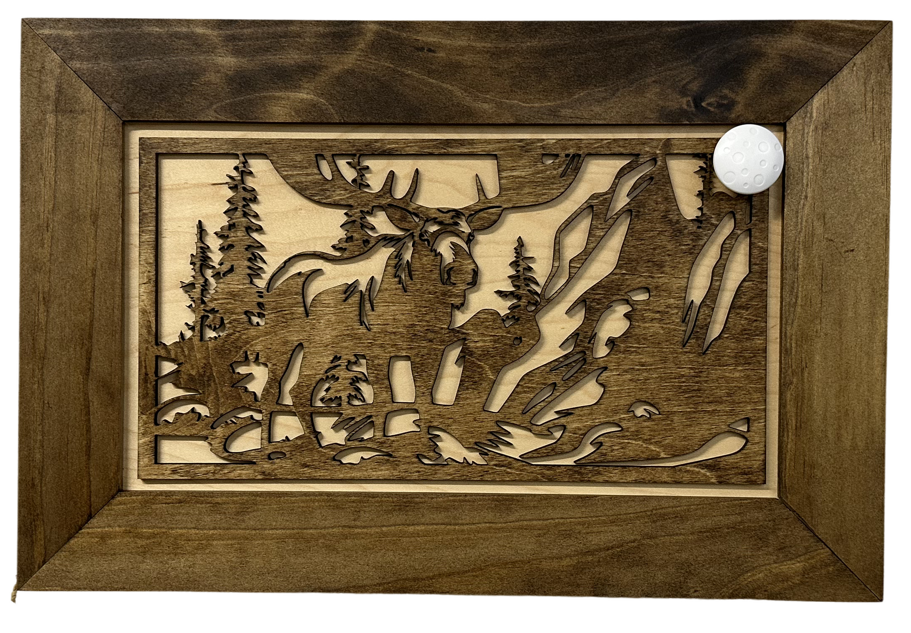 Moose in the Woods Gun Concealment Furniture - Handcrafted Hidden Gun Storage Wall Decor - Hidden Gun Shelf with Magnetic Lock for Quick Access by Bellewood Designs, Southern