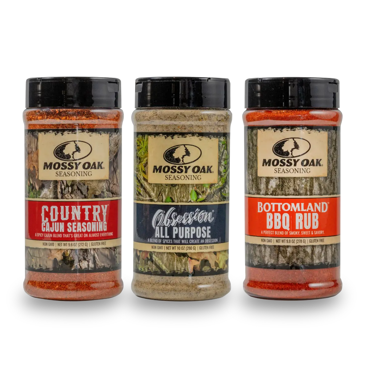 Mossy Oak Seasoning - Bundle Set of Three by Bourbon Barrel Foods, Southern food gift main product photo