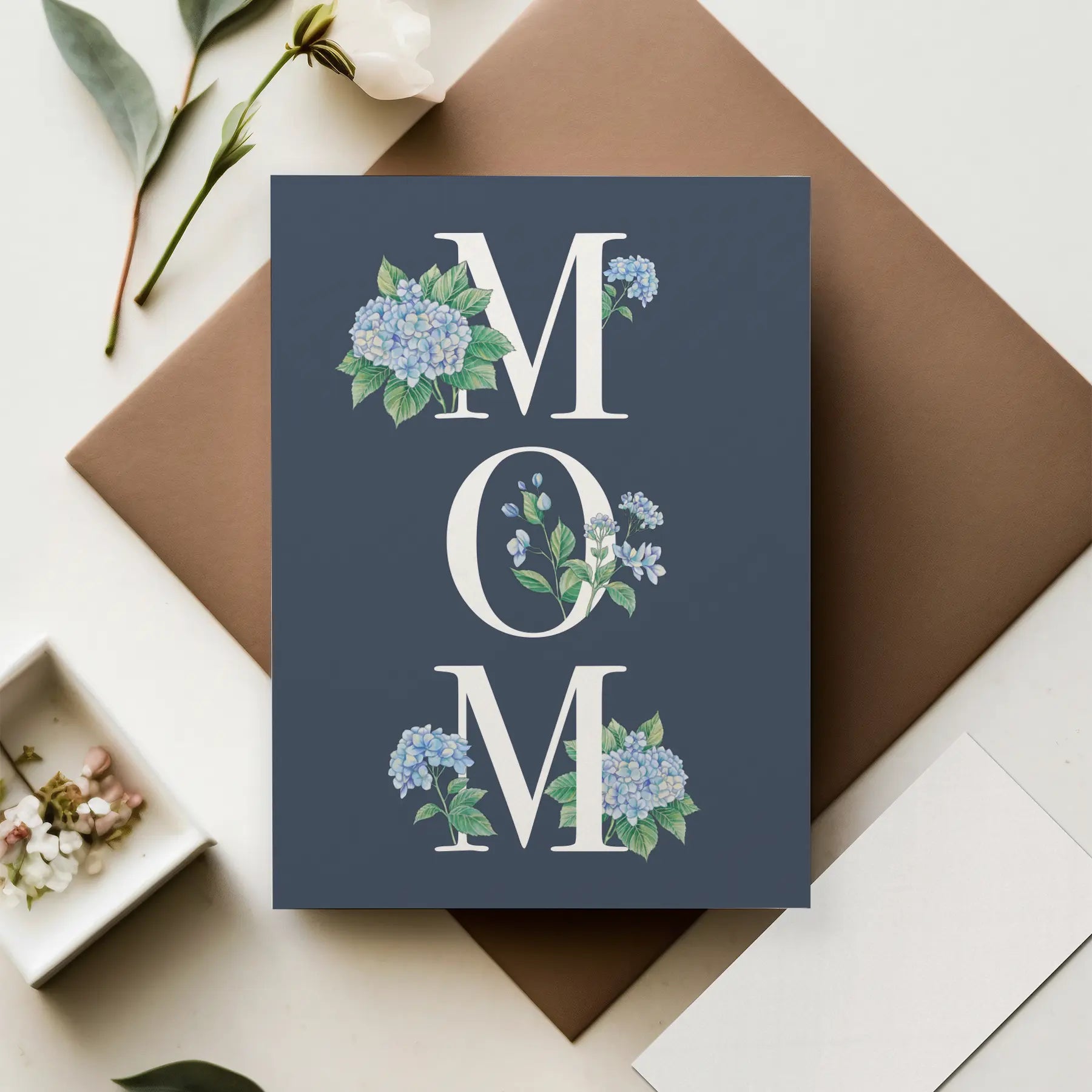 Mother's Day Hydrangea Greeting Card by Nola Tawk, paper gift detail photo 2