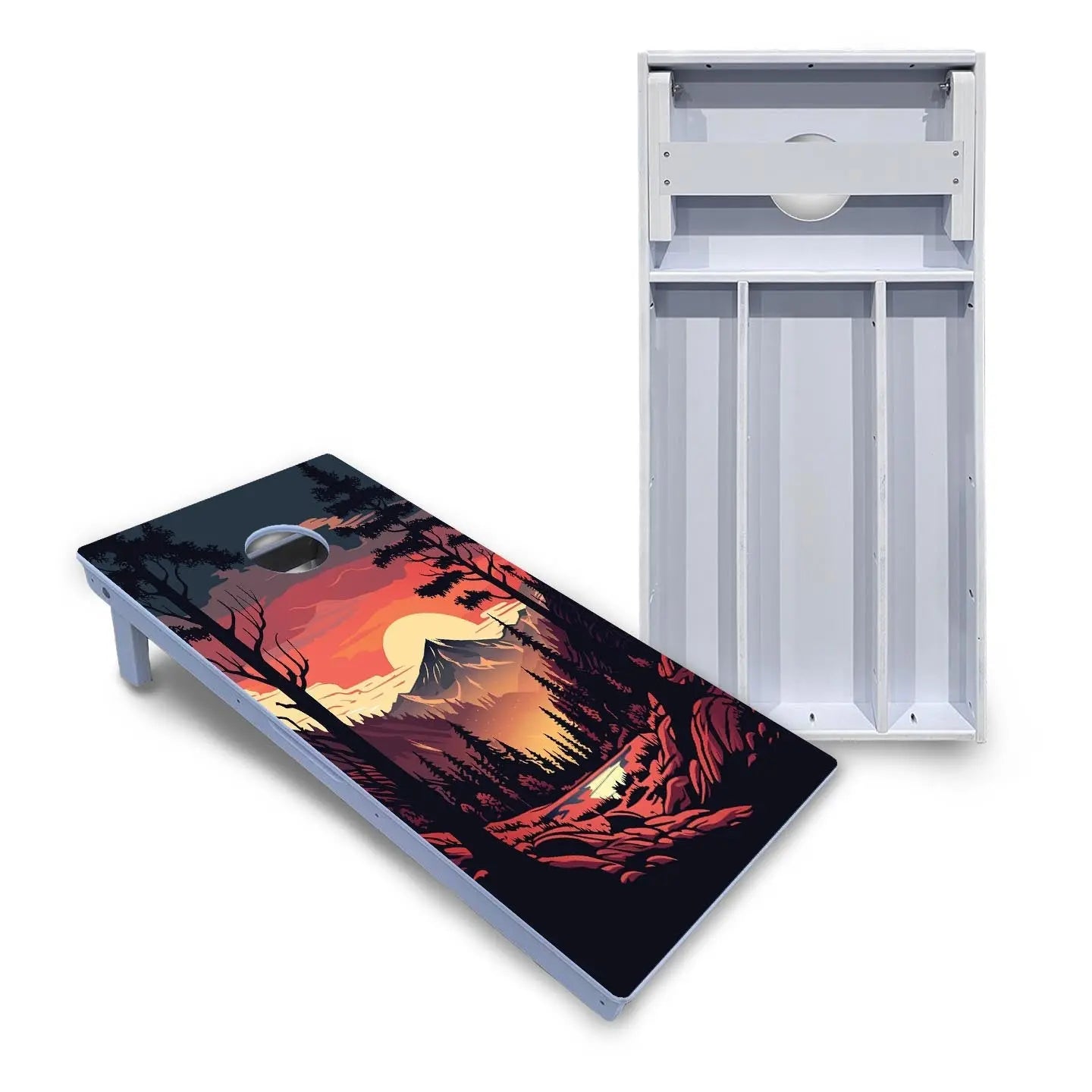 Mountain Sunset Cornhole Boards - All Weather Series by Cornhole Solutions, custom cornhole board main product photo
