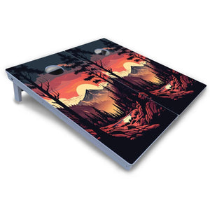 Mountain Sunset Cornhole Boards - All Weather Series by Cornhole Solutions, custom cornhole board detail photo 3