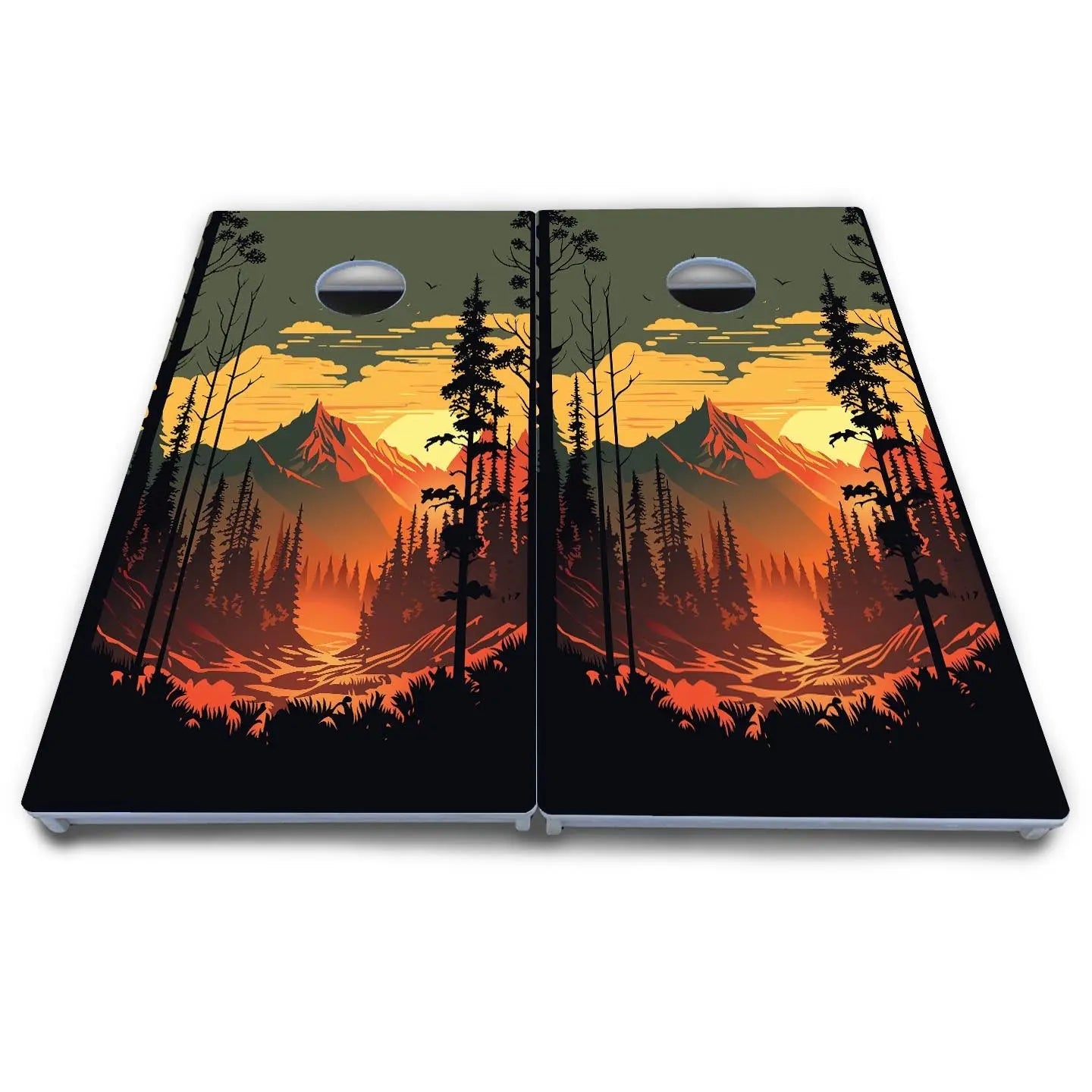 Mountain Sunset Cornhole Boards - All Weather Series by Cornhole Solutions, custom cornhole board detail photo 6