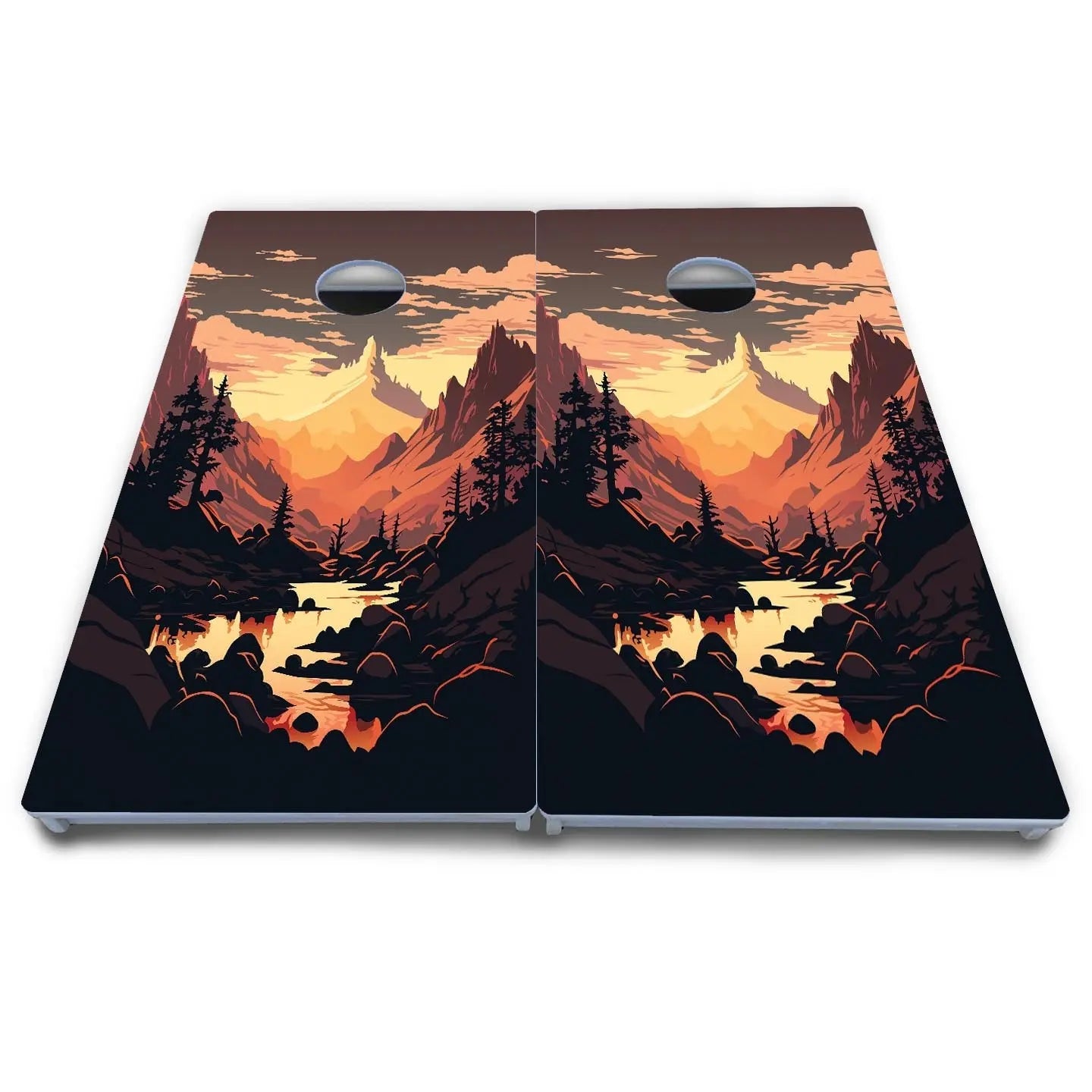 Mountain Sunset Cornhole Boards - All Weather Series by Cornhole Solutions, custom cornhole board detail photo 7