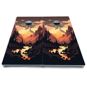 Mountain Sunset Cornhole Boards - All Weather Series by Cornhole Solutions, custom cornhole board detail photo 7
