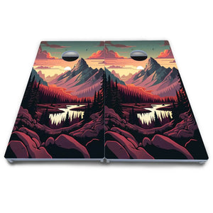 Mountain Sunset Cornhole Boards - All Weather Series by Cornhole Solutions, custom cornhole board detail photo 8