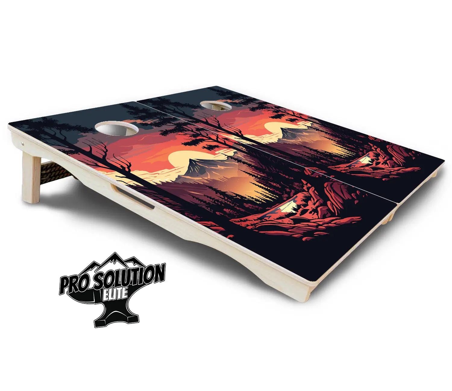 Mountain Sunset Cornhole Boards - Pro Solution Elite Series by Cornhole Solutions, custom cornhole board detail photo 6