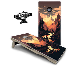 Mountain Sunset Cornhole Boards - Pro Solution Elite Series by Cornhole Solutions, custom cornhole board detail photo 9