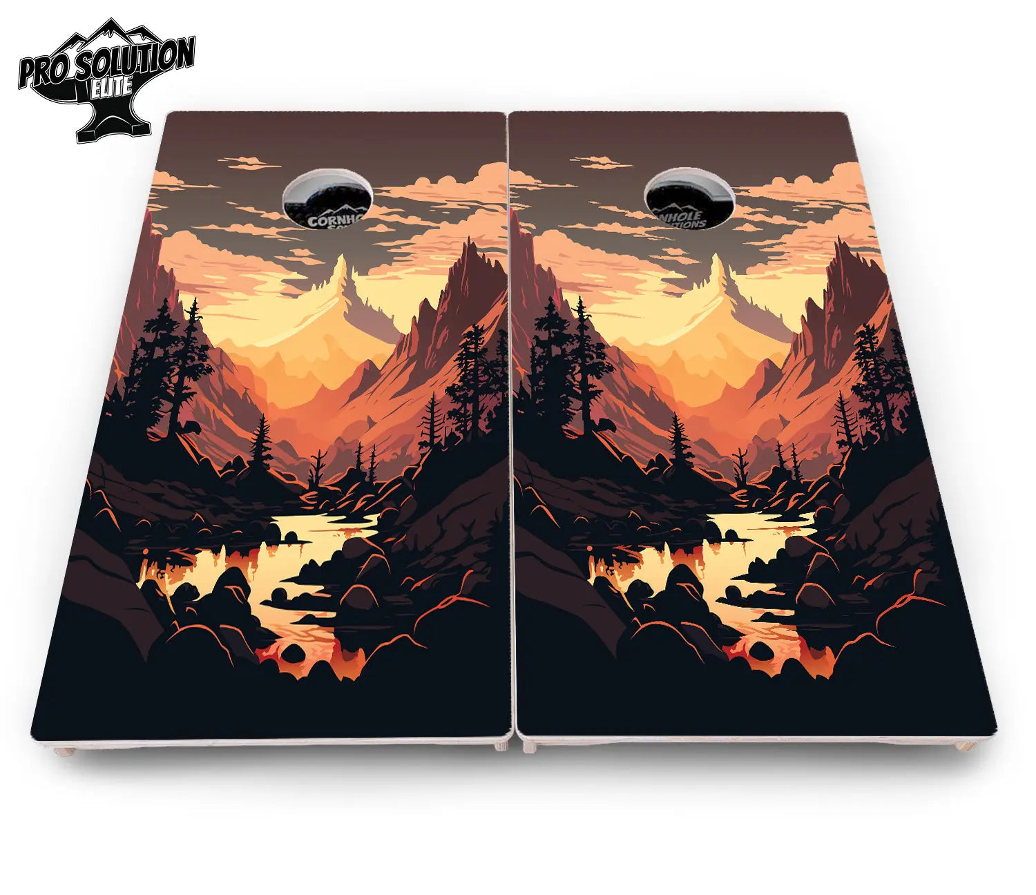 Mountain Sunset Cornhole Boards - Pro Solution Elite Series by Cornhole Solutions, custom cornhole board detail photo 10