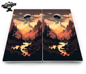 Mountain Sunset Cornhole Boards - Pro Solution Elite Series by Cornhole Solutions, custom cornhole board detail photo 10