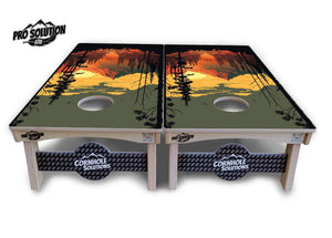 Mountain Sunset Cornhole Boards - Pro Solution Lite Series by Cornhole Solutions, custom cornhole board detail photo 6