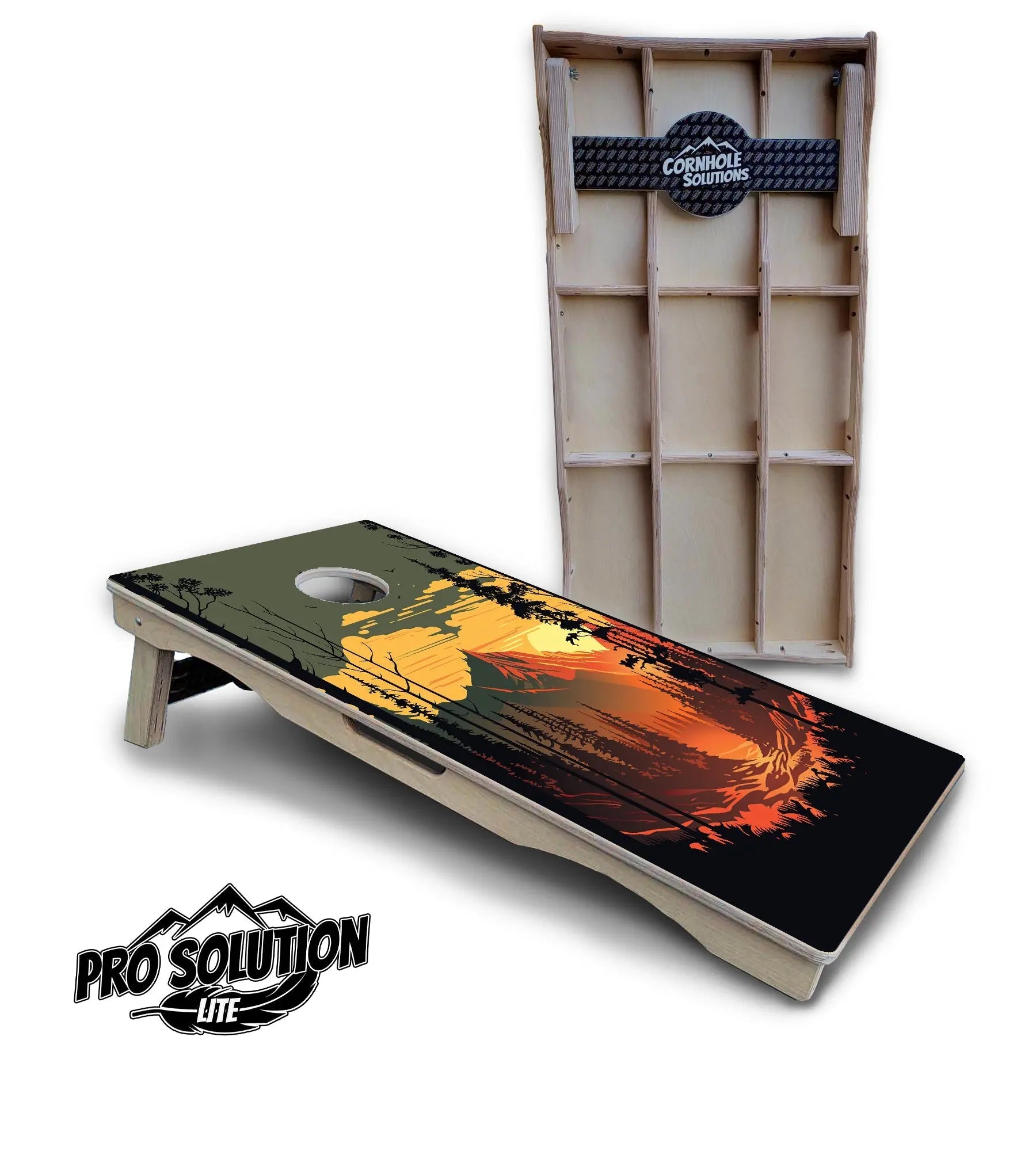 Mountain Sunset Cornhole Boards - Pro Solution Lite Series by Cornhole Solutions, custom cornhole board detail photo 7