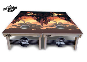 Mountain Sunset Cornhole Boards - Pro Solution Lite Series by Cornhole Solutions, custom cornhole board detail photo 11