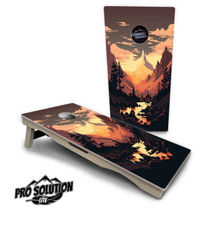Mountain Sunset Cornhole Boards - Pro Solution Lite Series by Cornhole Solutions, custom cornhole board detail photo 15