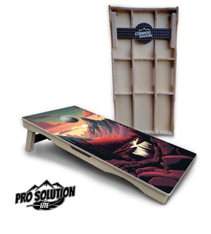 Mountain Sunset Cornhole Boards - Pro Solution Lite Series by Cornhole Solutions, custom cornhole board detail photo 17