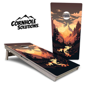 Mountain Sunset Cornhole Boards - Professional Tournament Series by Cornhole Solutions, custom cornhole board detail photo 12
