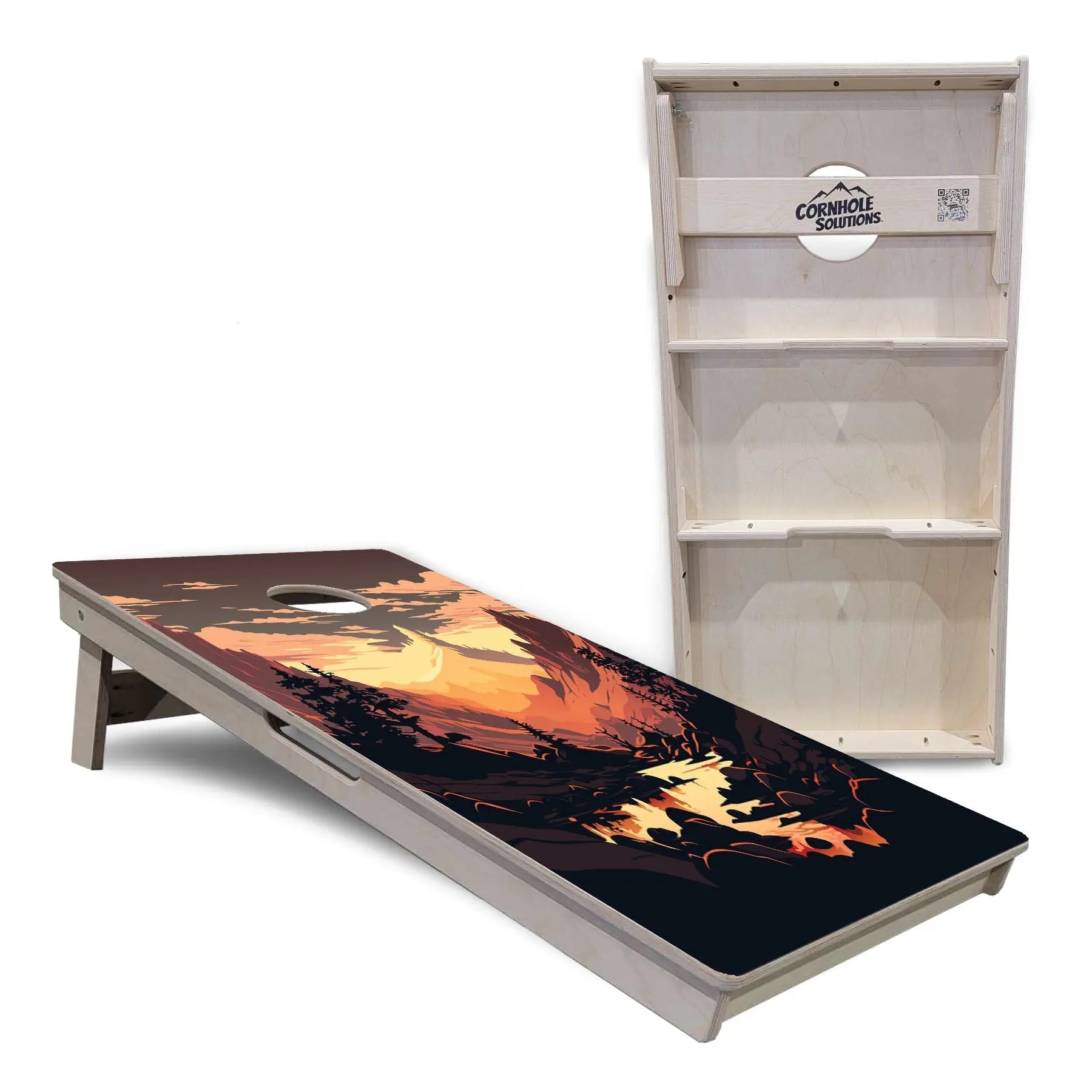 Mountain Sunset Cornhole Boards - Professional Tournament Series by Cornhole Solutions, custom cornhole board detail photo 16