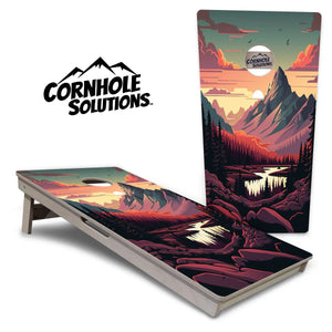 Mountain Sunset Cornhole Boards - Professional Tournament Series by Cornhole Solutions, custom cornhole board detail photo 17