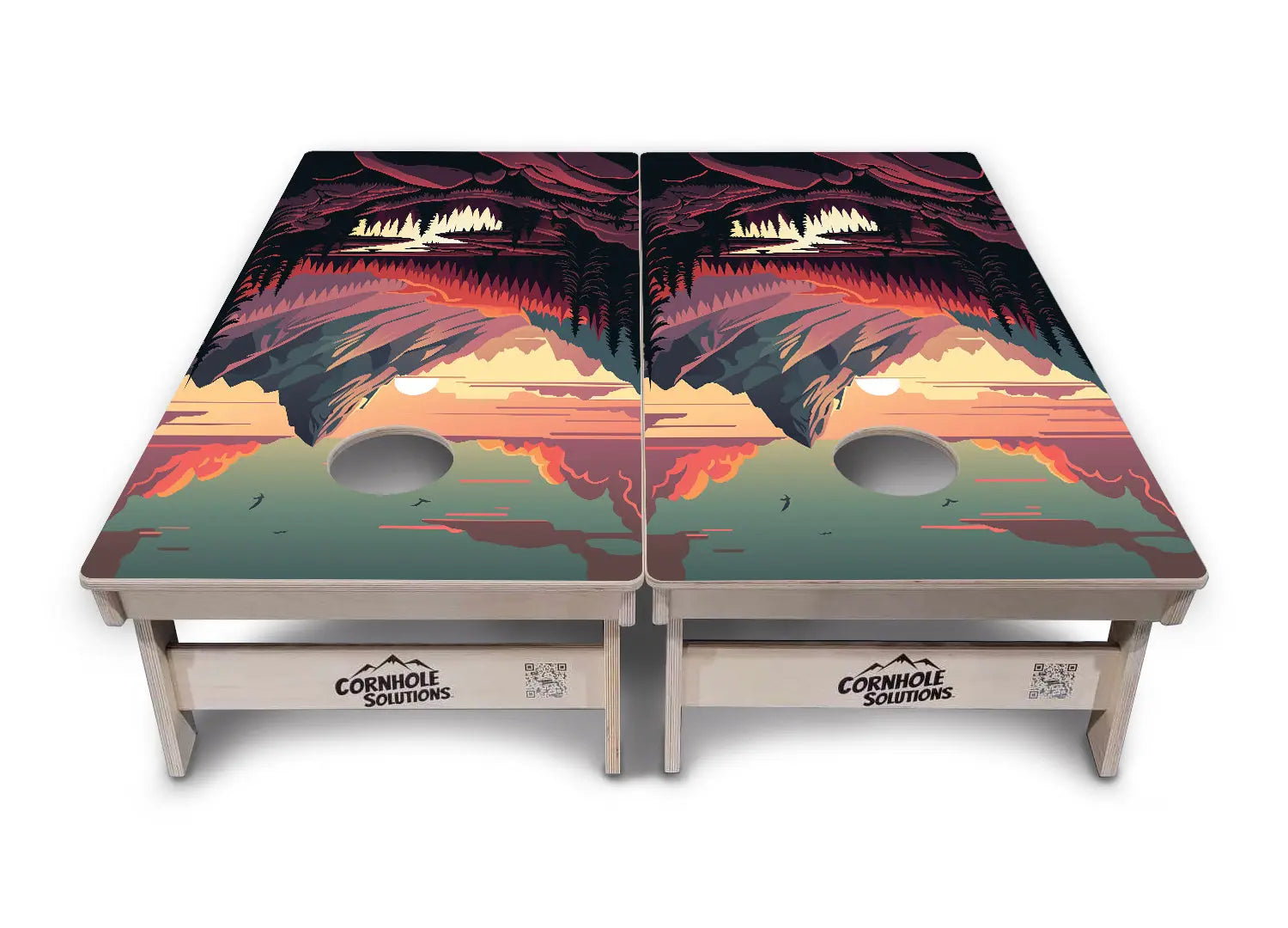 Mountain Sunset Cornhole Boards - Professional Tournament Series by Cornhole Solutions, custom cornhole board detail photo 18