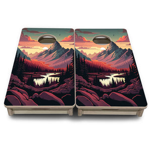 Mountain Sunset Design Options - Mini or Vacation Size Cornhole Boards by Cornhole Solutions, Southern home decor detail photo 10
