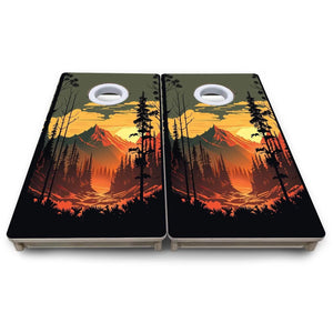 Mountain Sunset Design Options - Mini or Vacation Size Cornhole Boards by Cornhole Solutions, Southern home decor detail photo 15