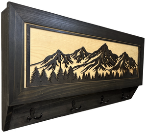 Mountain Scene Concealed Gun Storage Coat, Key, Bag Storage by Bellewood Designs, handmade leather goods detail photo 14