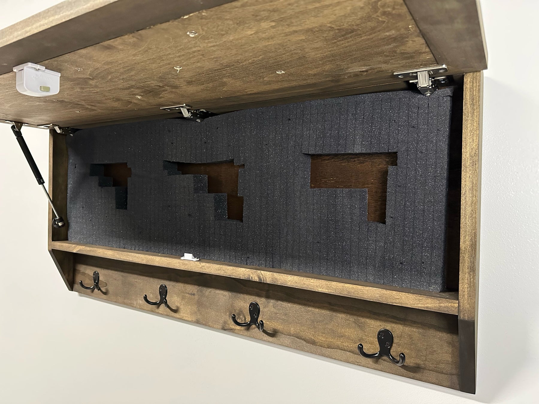 Mountain Scene Welcome Concealment Decor - Handcrafted Wooden Gun Cabinets - Gun Shelf Hidden Storage for Rifles, Shotguns, & Handguns - Quick Access by Bellewood Designs