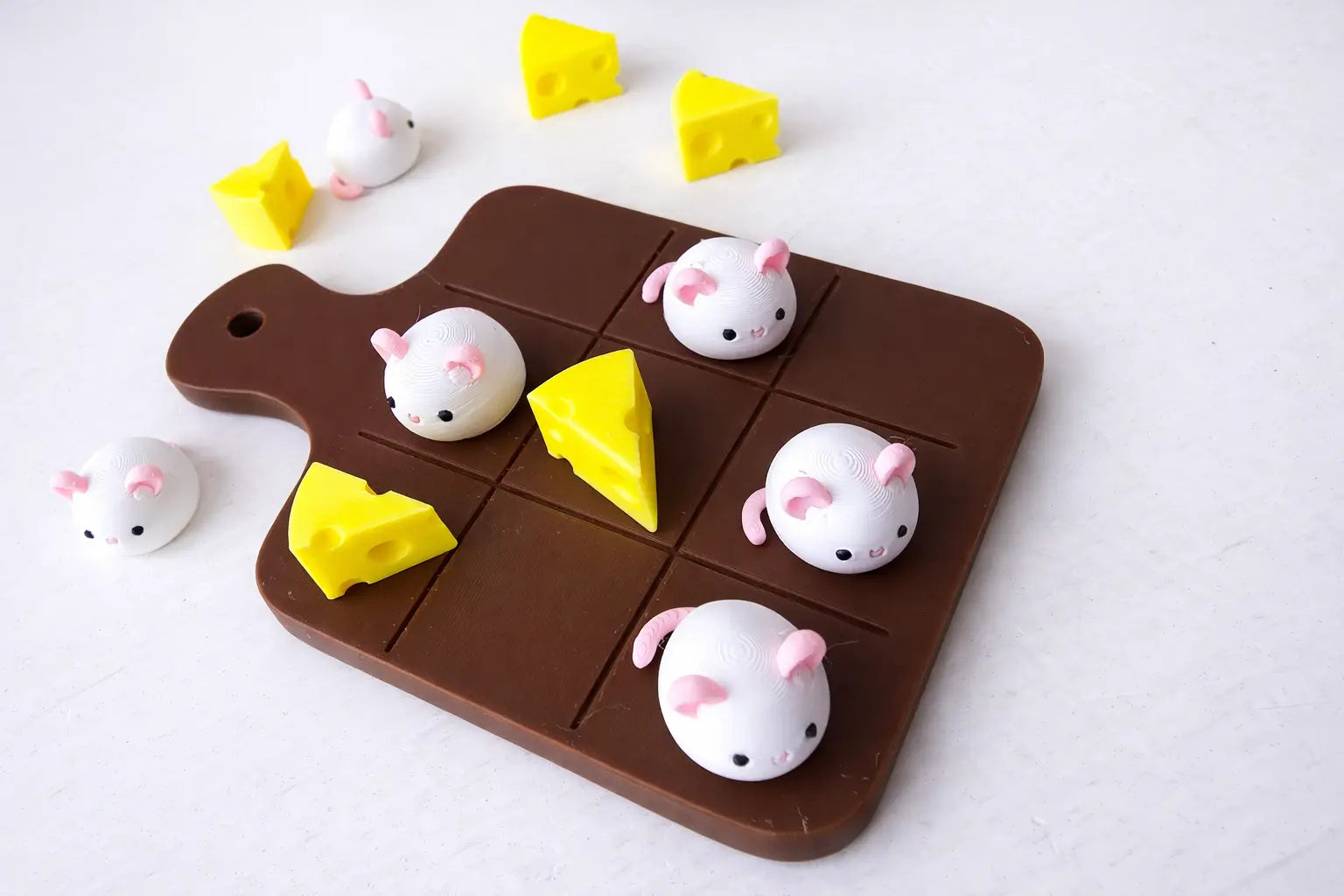 The Tween Space Mouse and Cheese Tic Tac Toe Game — Travel Board Game | 3D Printed by The Tween Space, paper gift detail photo 2