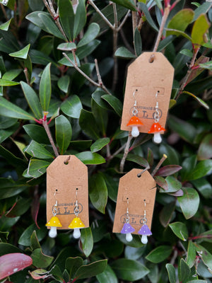 Mushroom Earrings | Cottagecore Fairycore Jewelry Gift by Mushroom Lady Co, handmade jewelry main product photo