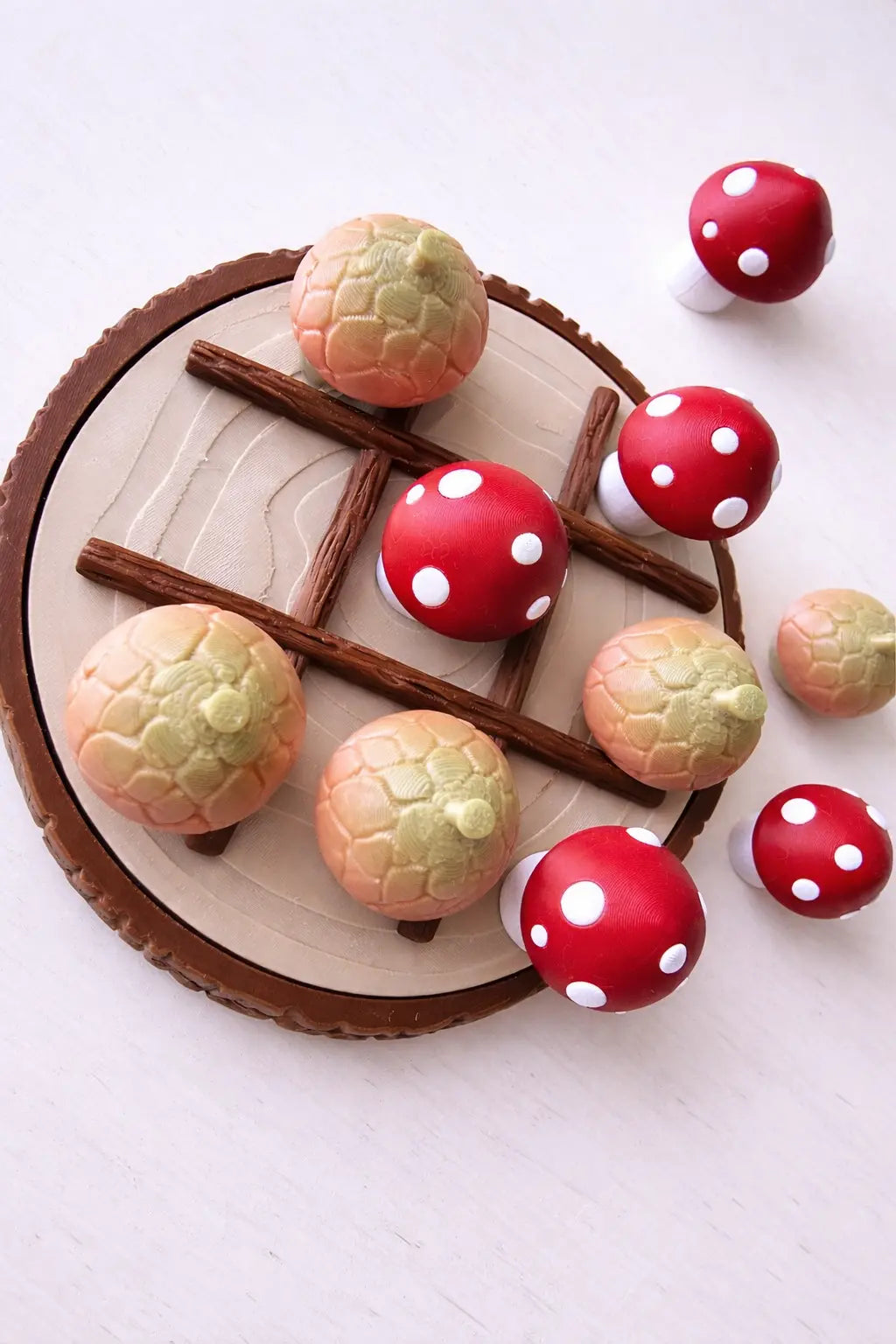The Tween Space Mushroom Tic Tac Toe Game — Woodland Board Game | 3D Printed by The Tween Space, paper gift main product photo