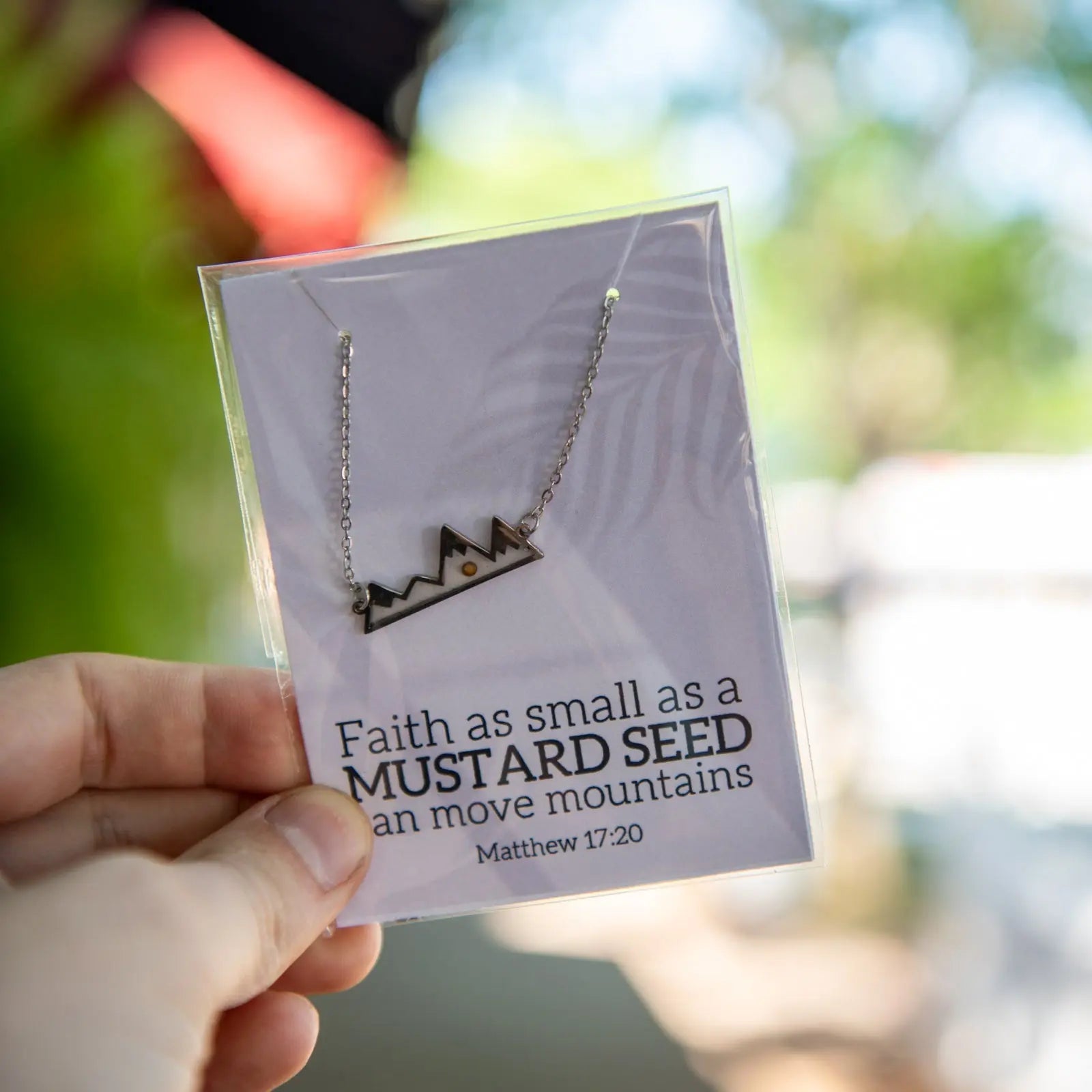 Mustard Seed Necklace - Mountain line by Still Magnolia, handmade jewelry detail photo 2