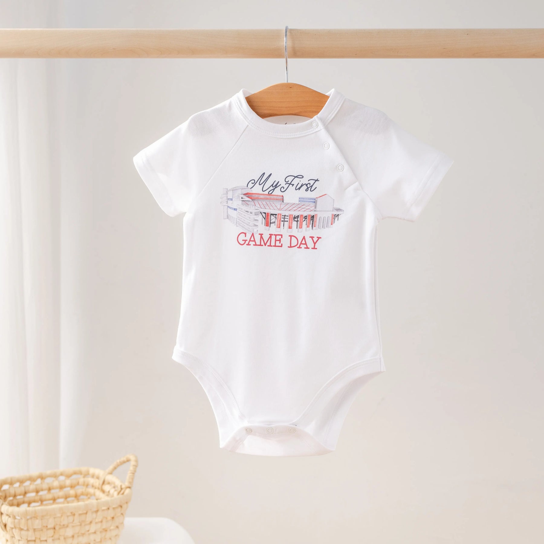 My First Game Day - Ole Miss Organic Cotton Onesie by Nola Tawk, Southern lifestyle apparel main product photo