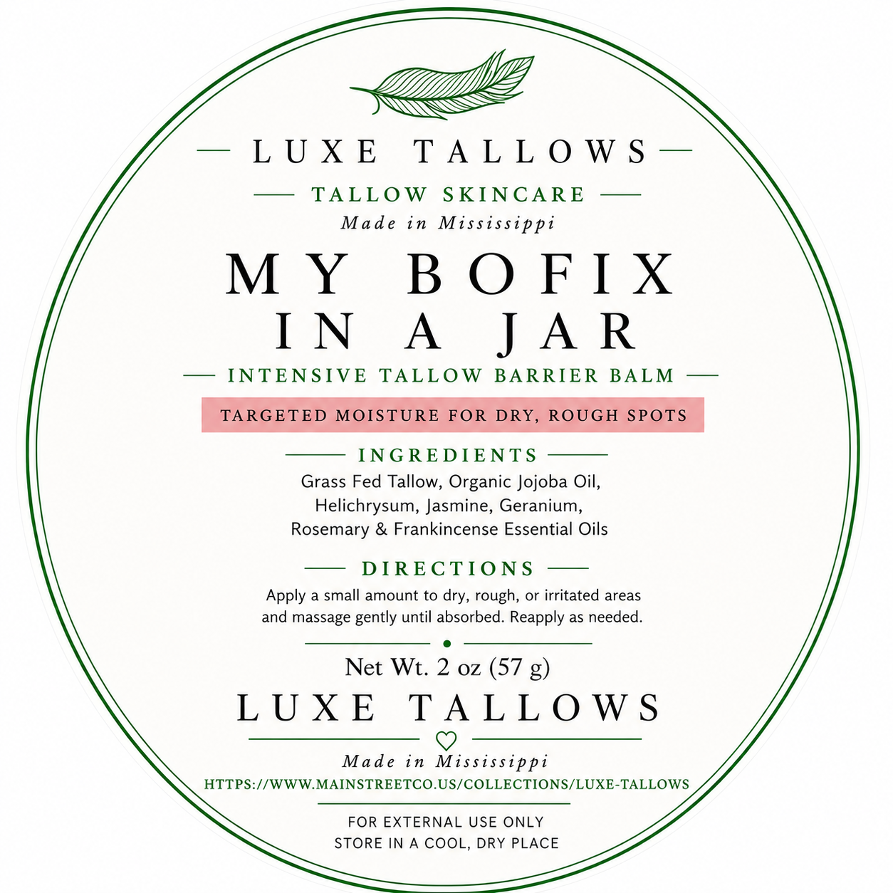 Luxe Tallows My Bofix in a Jar — Concentrated Tallow Balm for Targeted Repair | 2 oz by Luxe Tallows, natural skincare detail photo 2
