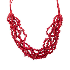Six Strand Red Magnesite Necklace by Barse Jewelry