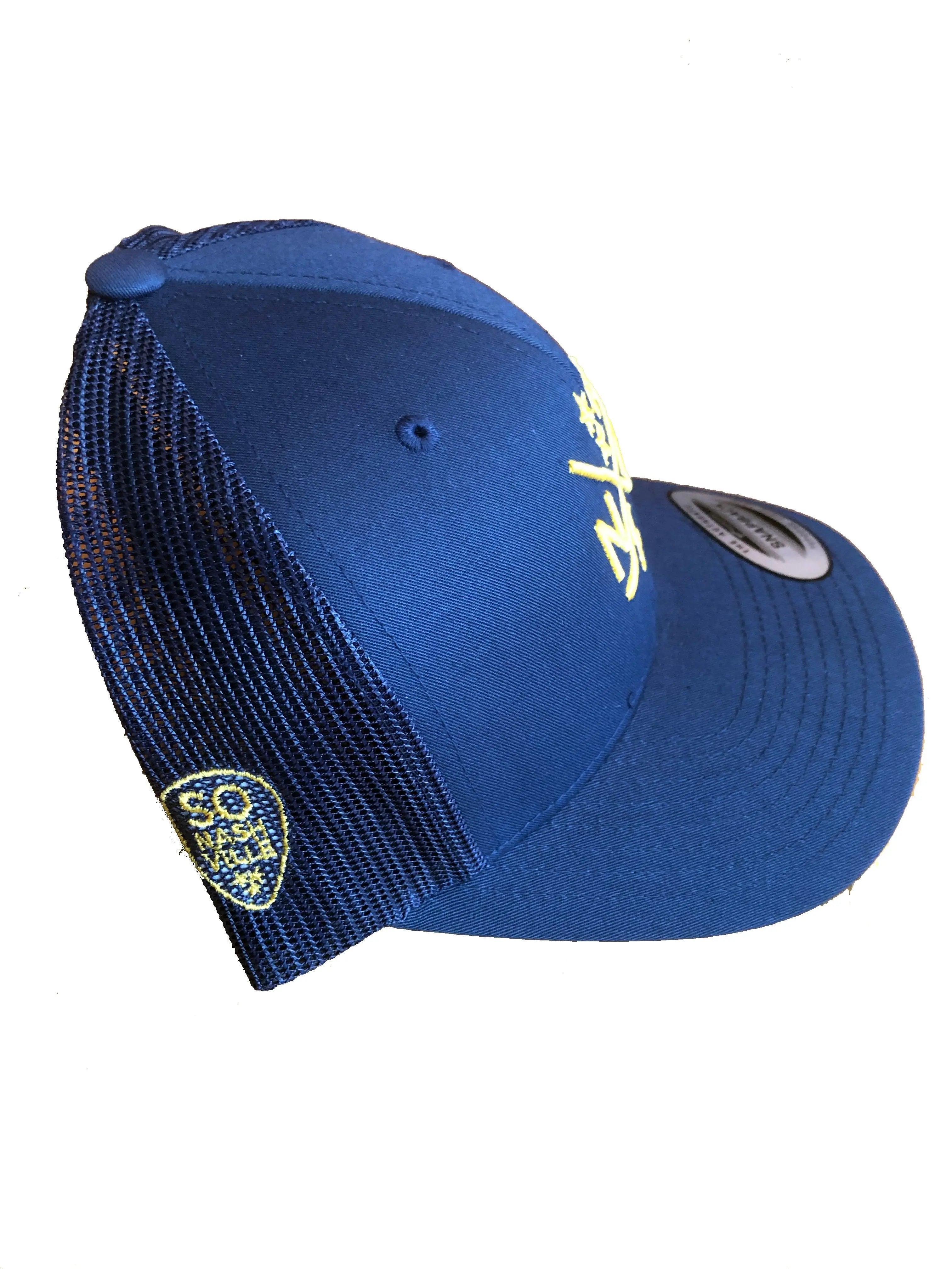 NSH X Hockey Sticks Hat Snapback (Navy/Navy) by So Nashville, Southern lifestyle apparel detail photo 2
