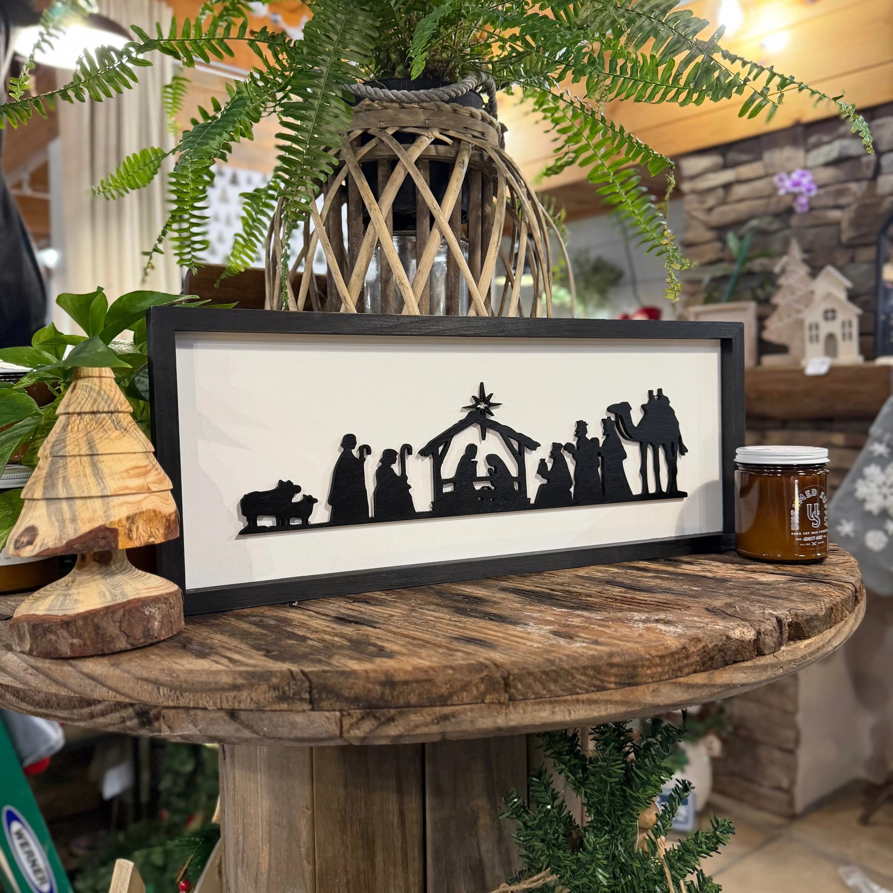 Nativity sign by Still Magnolia, Southern home decor main product photo