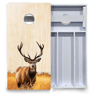 Natural Deer & Fish Cornhole Boards - All Weather Series by Cornhole Solutions, custom cornhole board detail photo 4