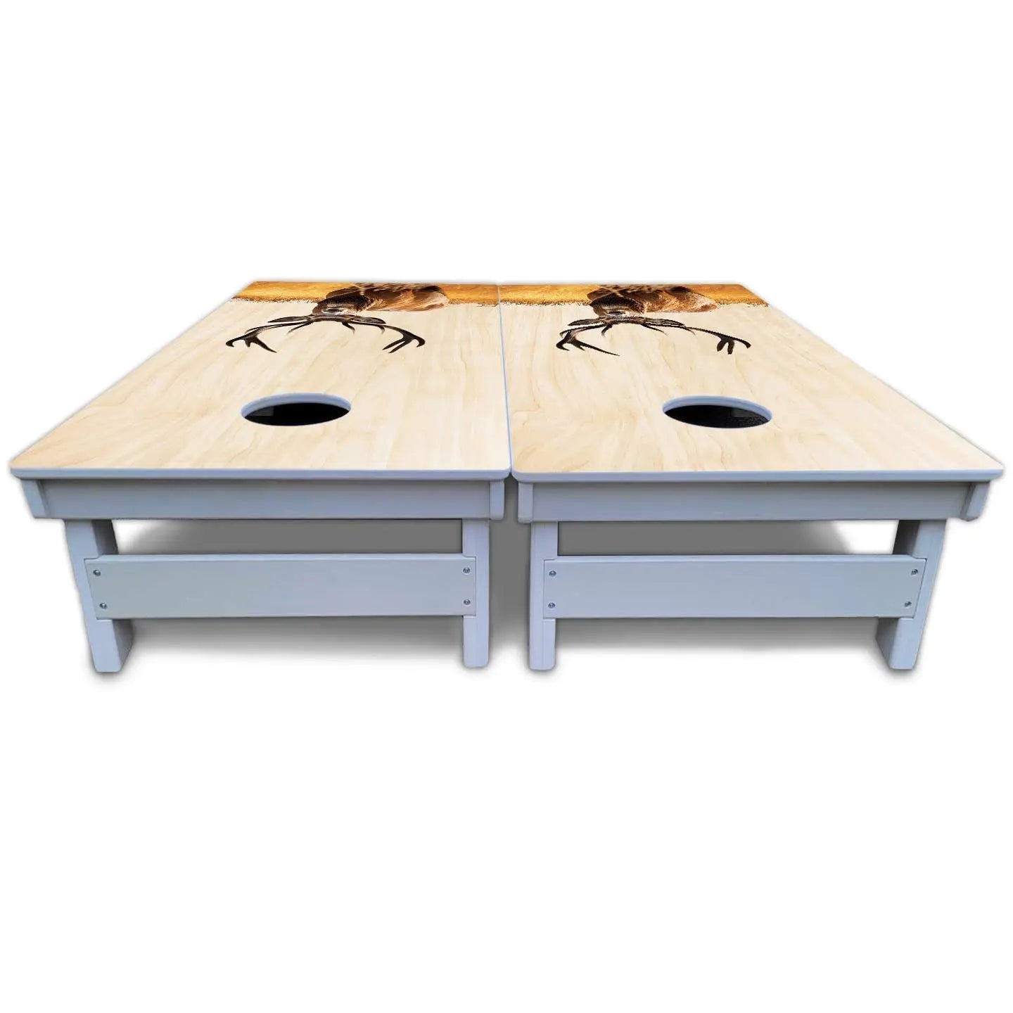 Natural Deer & Fish Cornhole Boards - All Weather Series by Cornhole Solutions, custom cornhole board detail photo 6