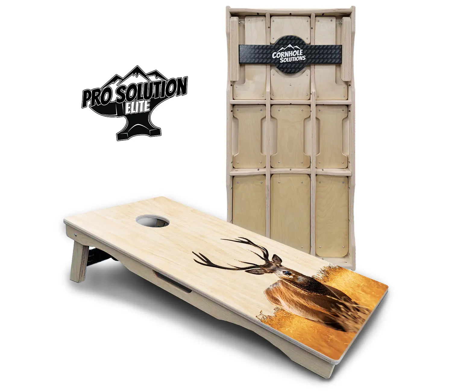 Natural Deer & Fish Cornhole Boards - Pro Solution Elite Series by Cornhole Solutions, custom cornhole board detail photo 2