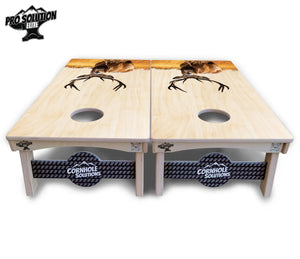 Natural Deer & Fish Cornhole Boards - Pro Solution Elite Series by Cornhole Solutions, custom cornhole board detail photo 4