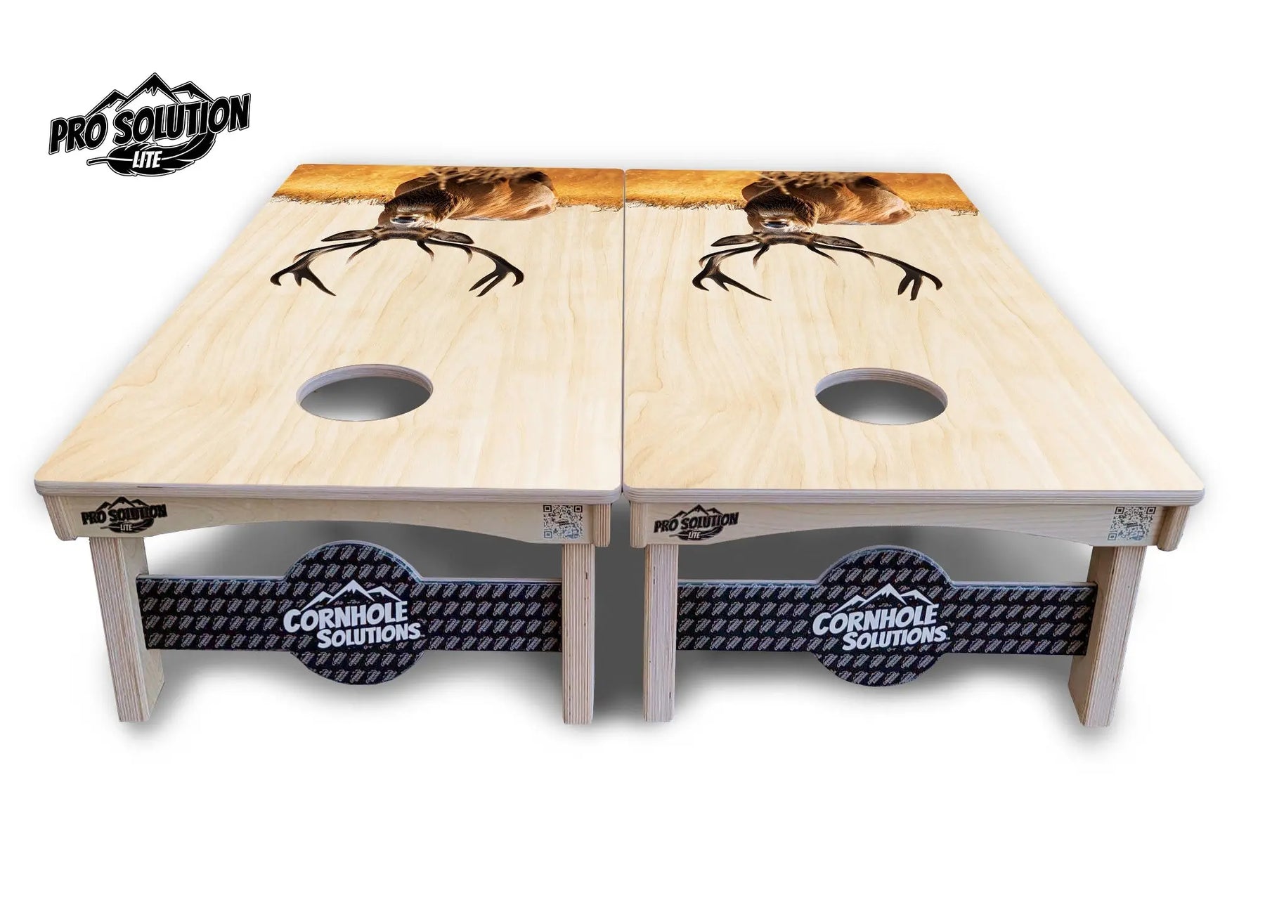 Natural Deer & Fish Cornhole Boards - Pro Solution Lite Series by Cornhole Solutions, custom cornhole board detail photo 4