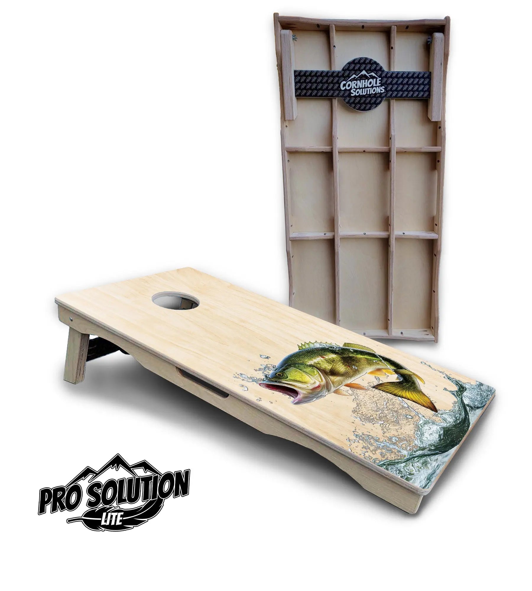 Natural Deer & Fish Cornhole Boards - Pro Solution Lite Series by Cornhole Solutions, custom cornhole board detail photo 6