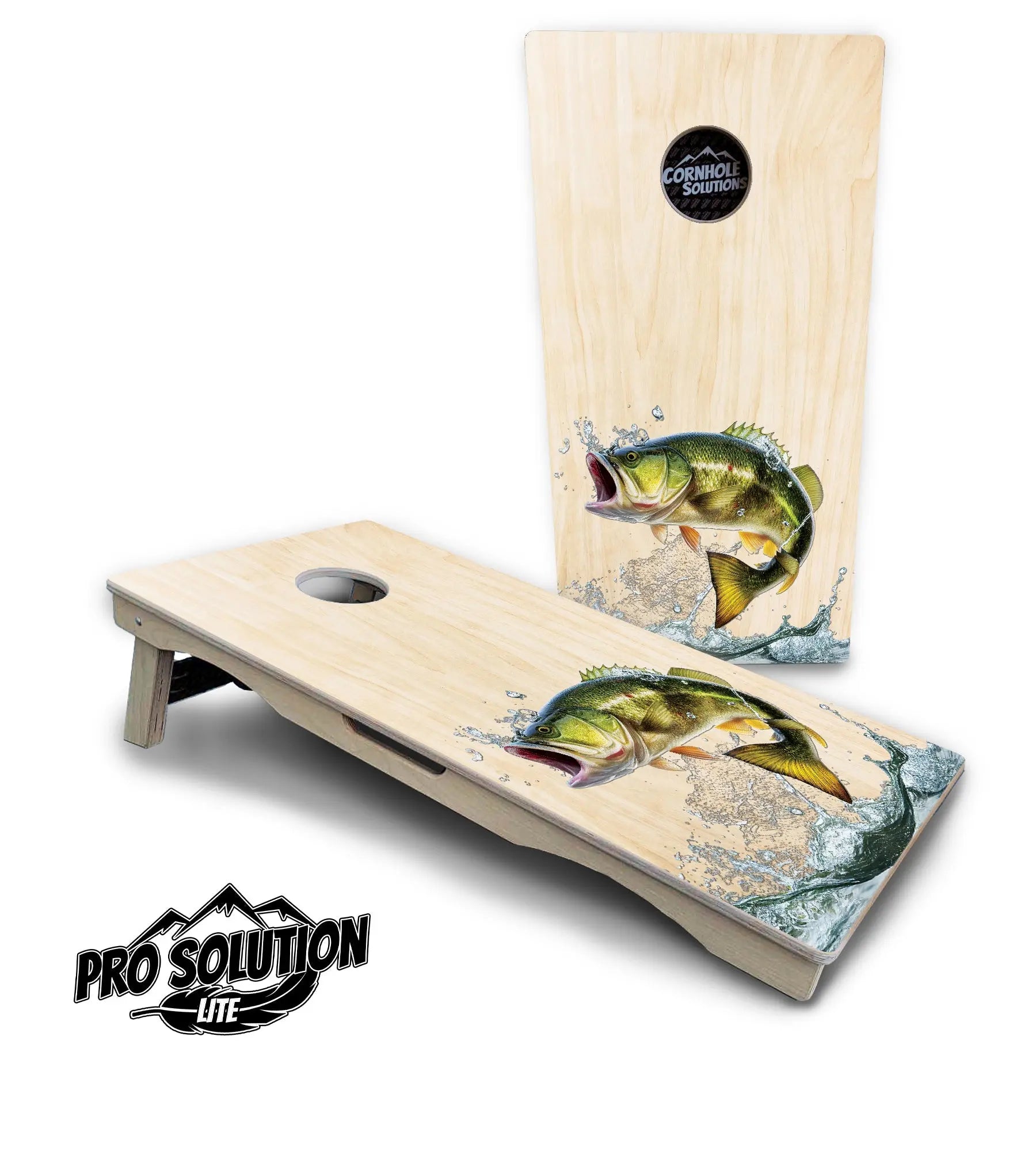Natural Deer & Fish Cornhole Boards - Pro Solution Lite Series by Cornhole Solutions, custom cornhole board detail photo 9