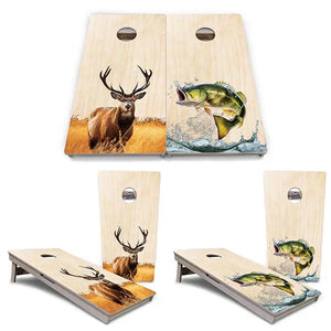 Natural Deer & Fish Cornhole Boards - Professional Tournament Series by Cornhole Solutions, custom cornhole board detail photo 4