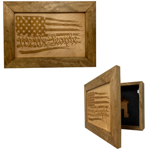 American Flag Gun Cabinet We The People Decorative and Secure Hidden Gun Safe (Natural) by Bellewood Designs, Southern home decor main product photo