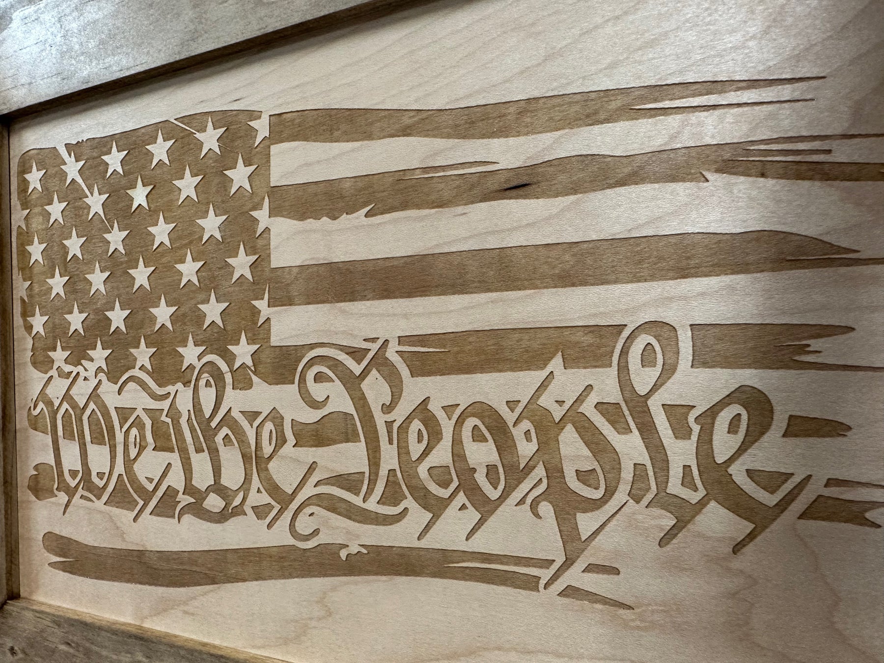 American Flag Gun Cabinet We The People Decorative and Secure Hidden Gun Safe (Natural) by Bellewood Designs, Southern home decor detail photo 10